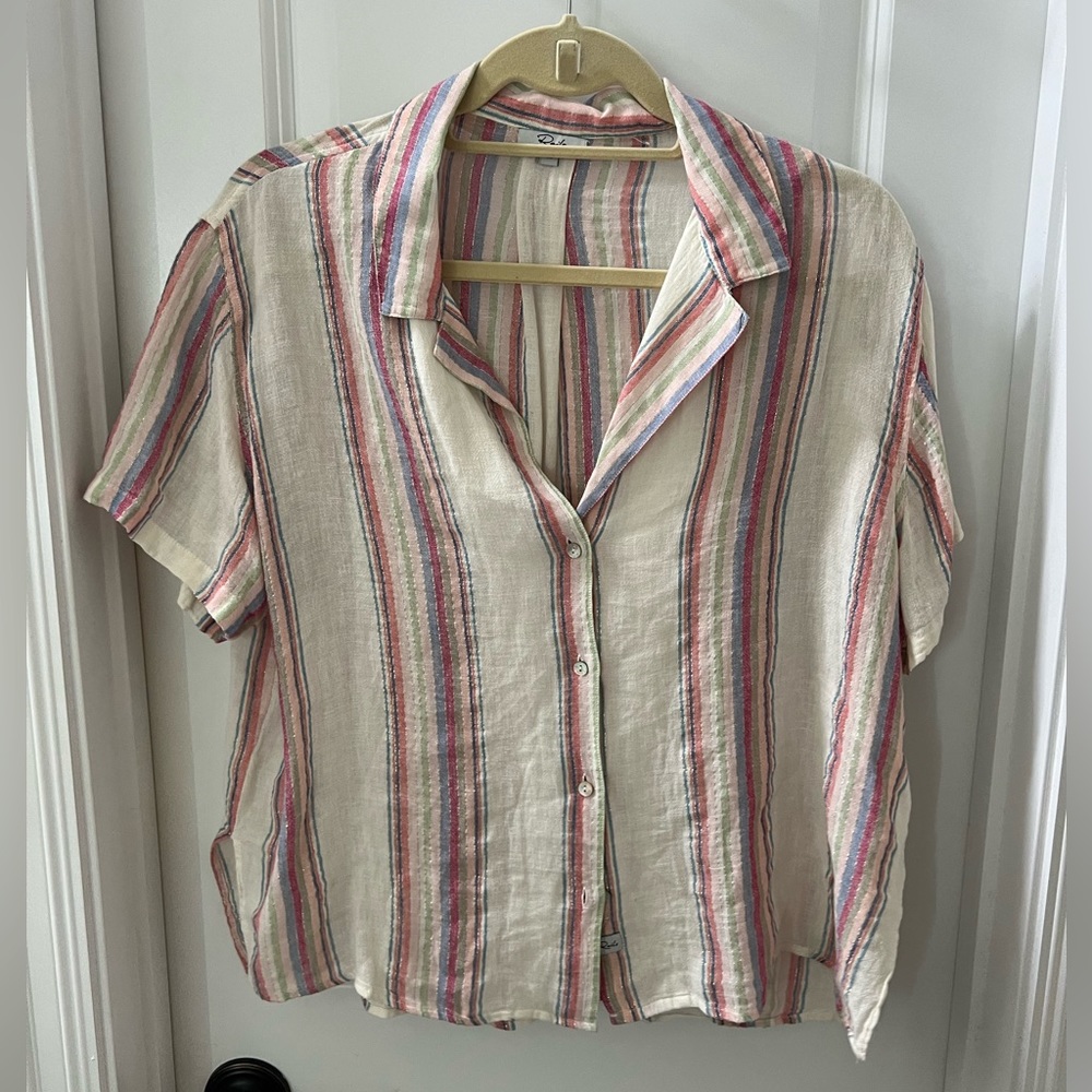 Fun striped rails button down